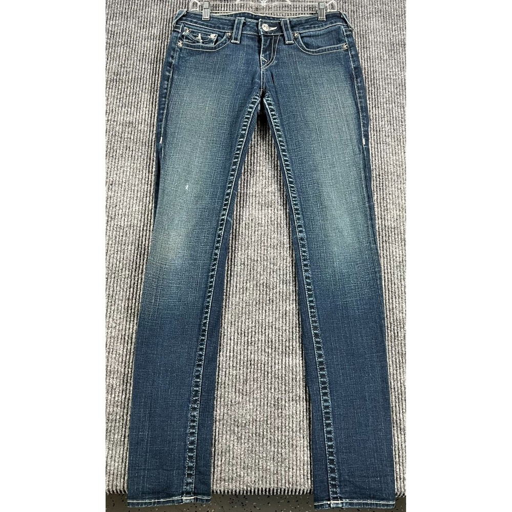 True Religion Julie Jeans Womens Size 29 Dark Blue Denim USA Made Stretch